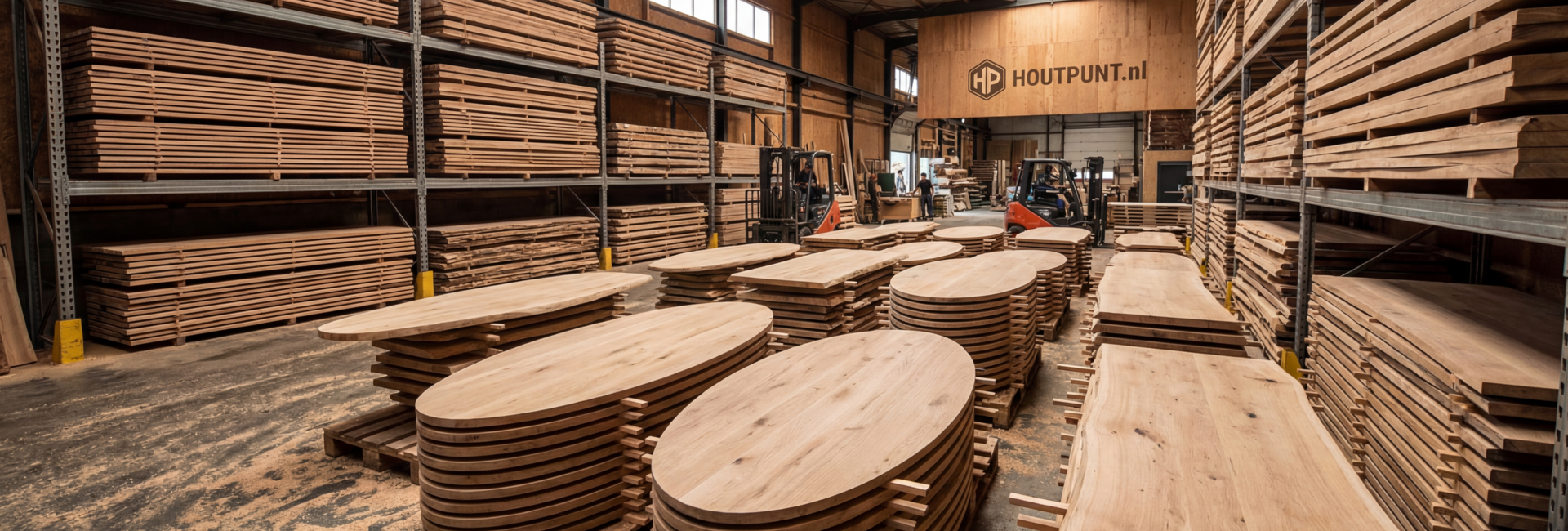 Massief eikenhout direct uit voorraad. 